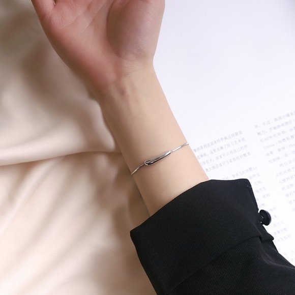 #NEW 925 Sterling Silver Simple Bar Bracelet A - Picture 5 of 10